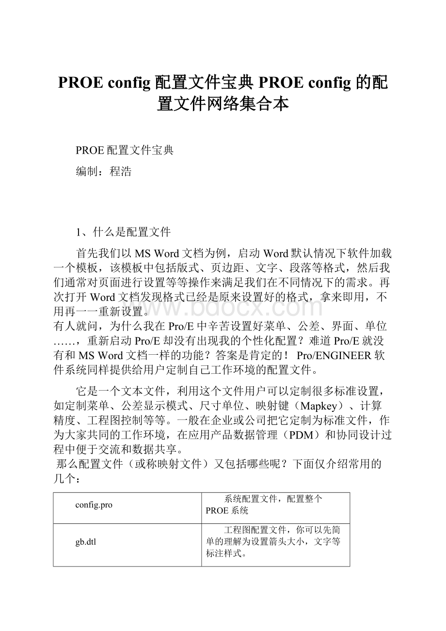 PROE config 配置文件宝典PROE config 的配置文件网络集合本.docx_第1页