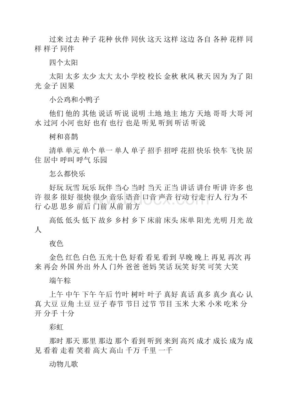 新人教版一年级语文下册部编版一年级语文下册田字格组词.docx_第2页