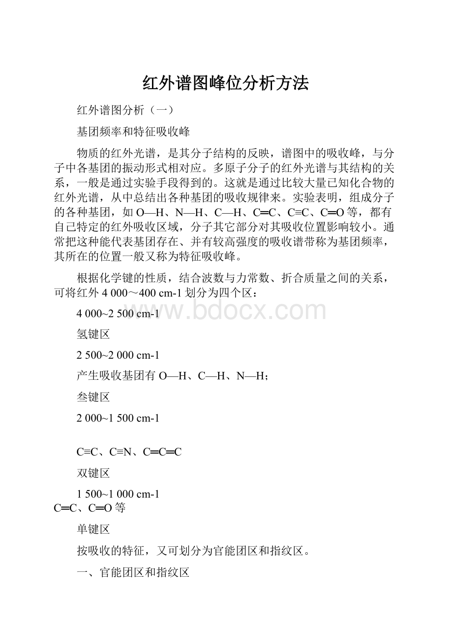 红外谱图峰位分析方法.docx_第1页