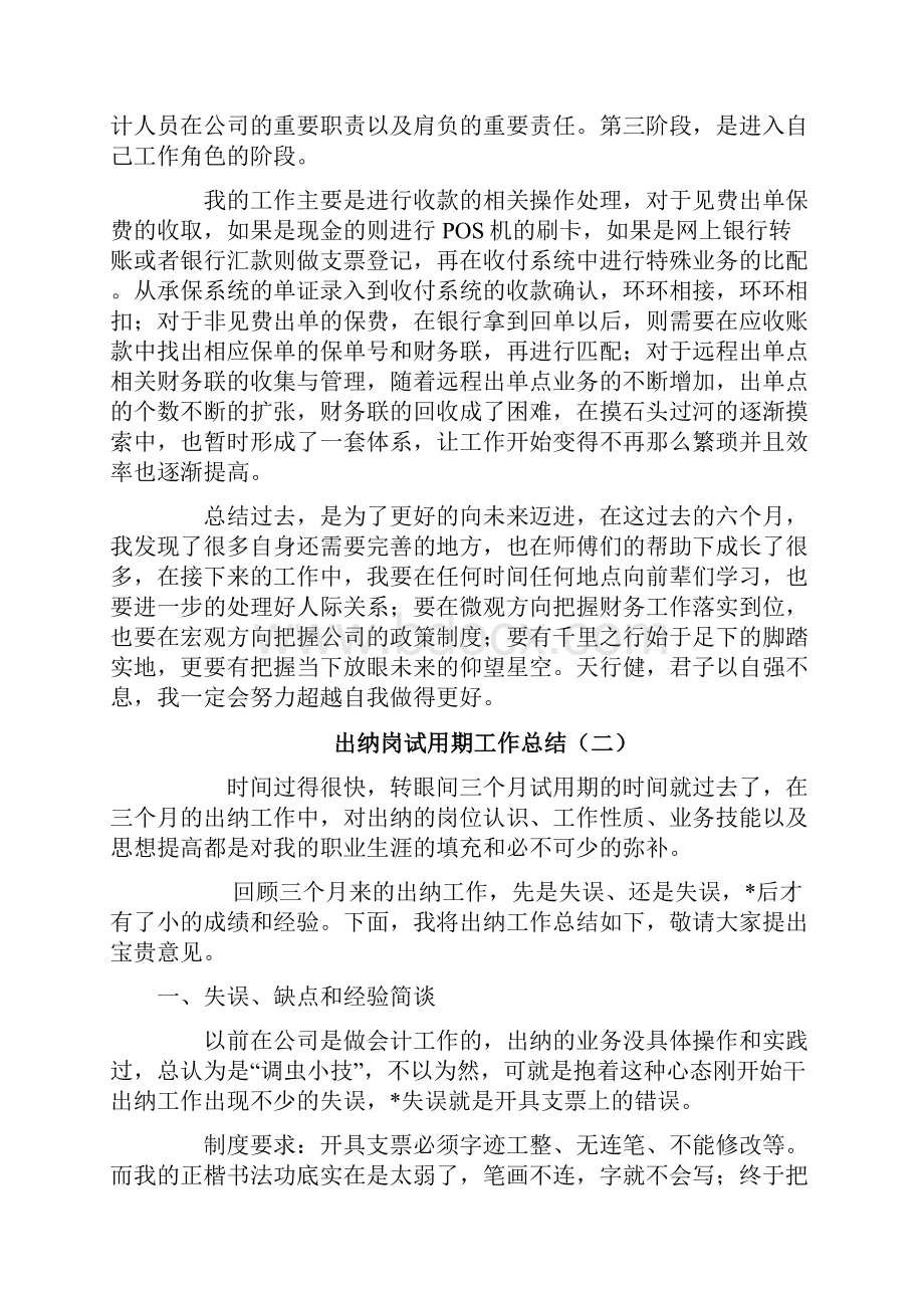 出纳岗试用期工作总结.docx_第2页