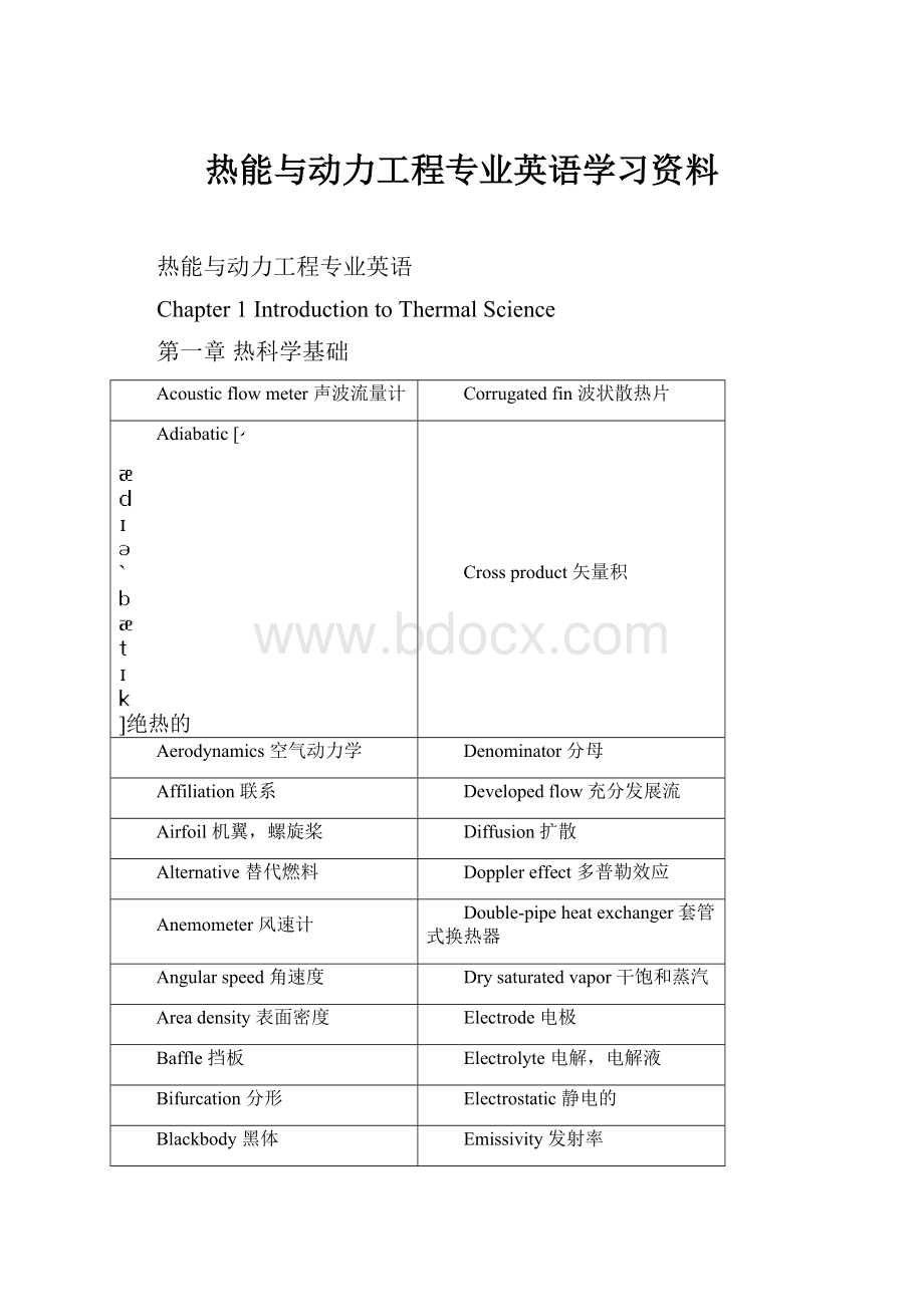 热能与动力工程专业英语学习资料.docx