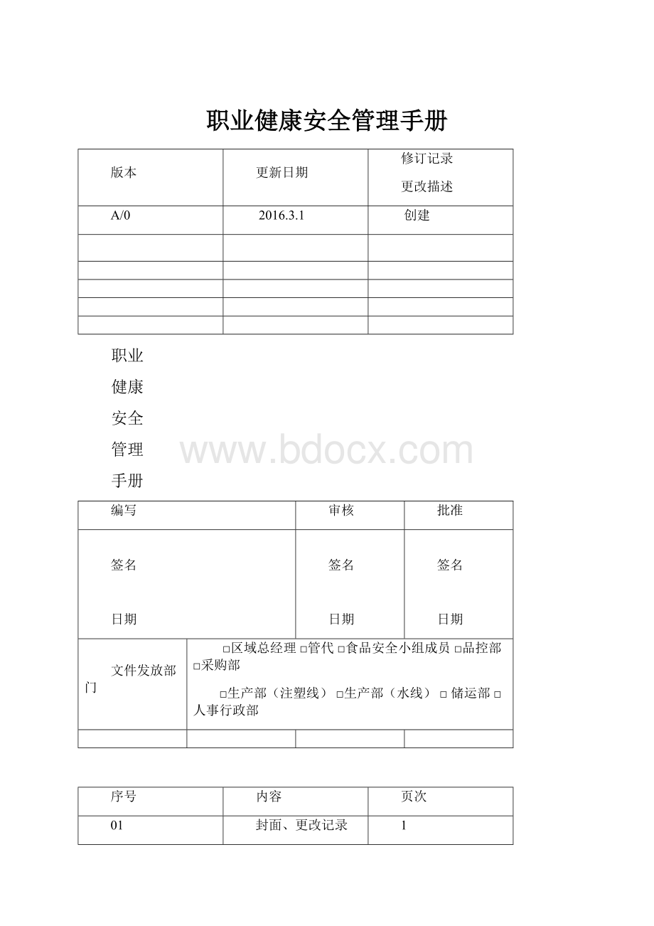 职业健康安全管理手册.docx_第1页