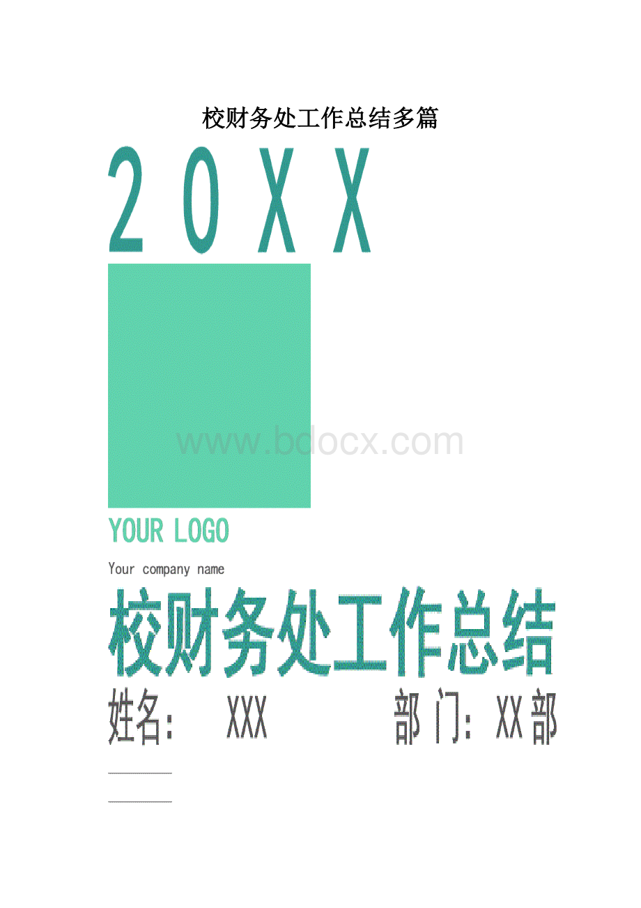 校财务处工作总结多篇.docx