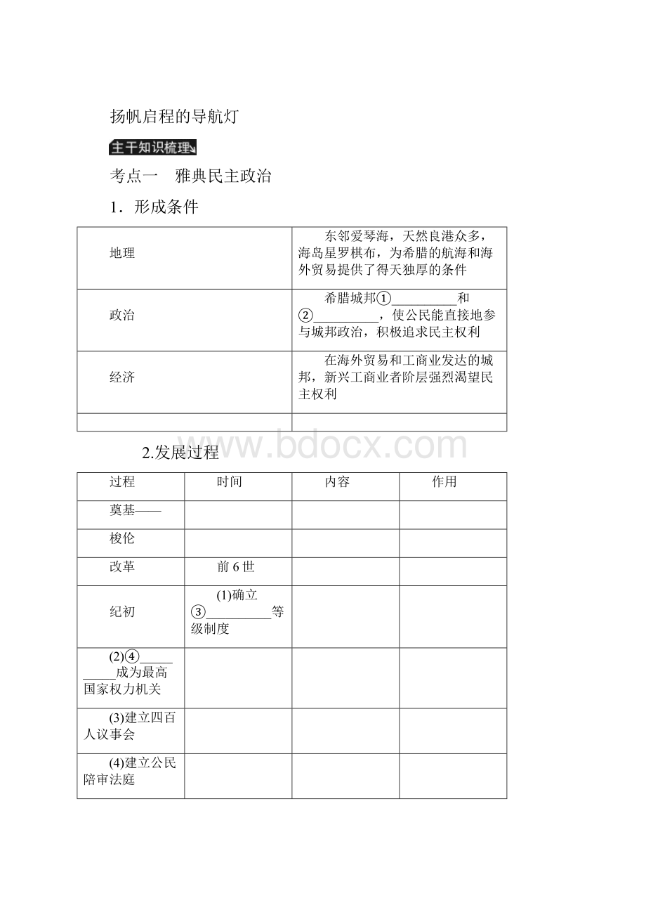 江苏重点推荐新高考历史总复习 第二单元 古代希腊罗马的政治制度 第3讲 古代希腊民主政治与罗马.docx_第3页