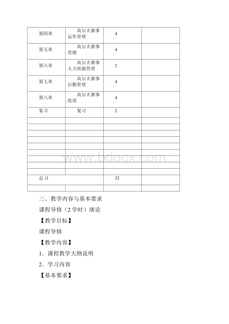 高尔夫赛事组织与管理概论教学大纲版本.docx_第3页