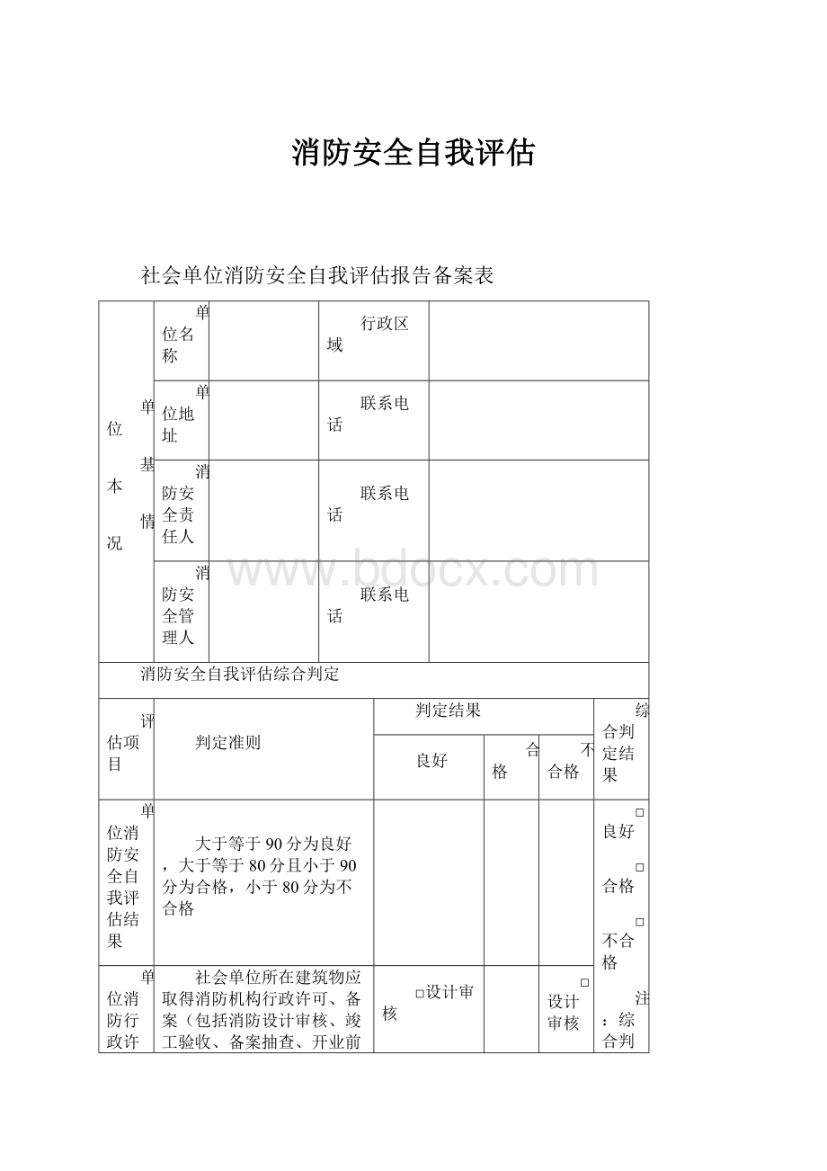 消防安全自我评估.docx_第1页