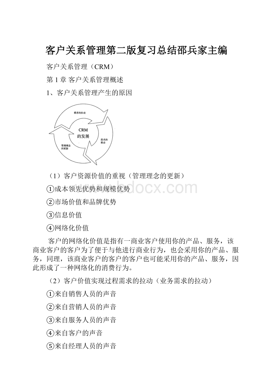 客户关系管理第二版复习总结邵兵家主编.docx_第1页