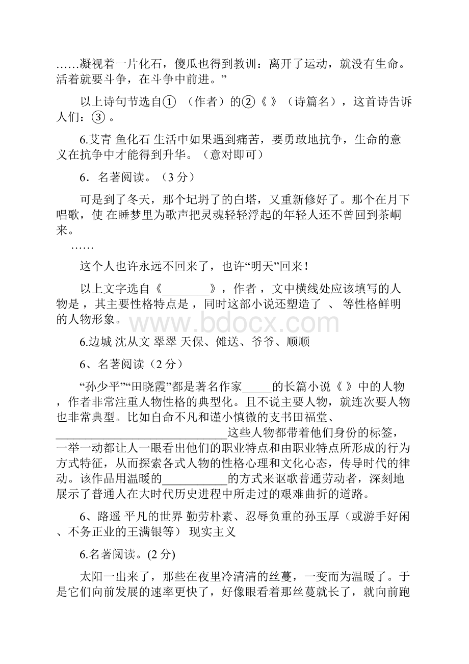 山东省东营市中考语文针对性专题训练名著.docx_第3页