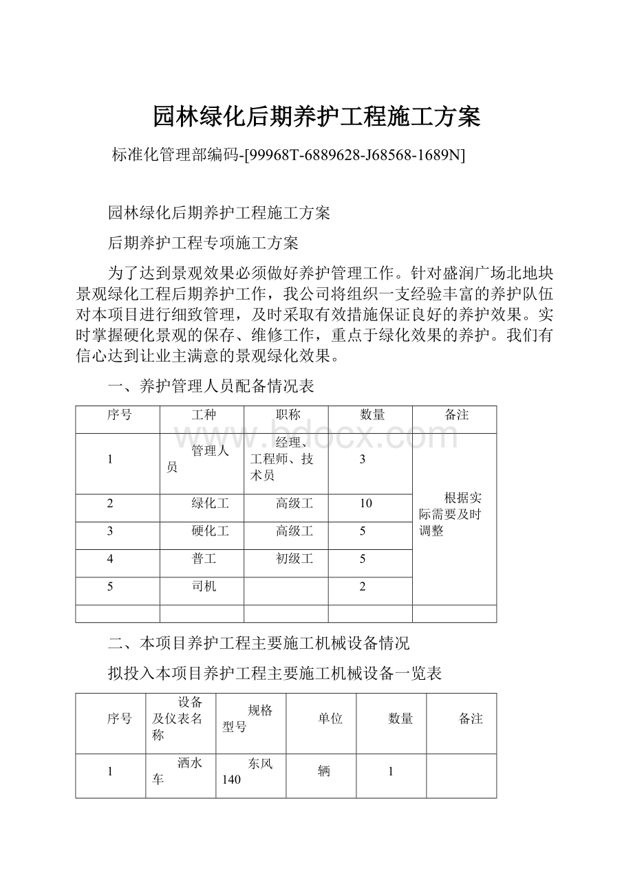 园林绿化后期养护工程施工方案.docx