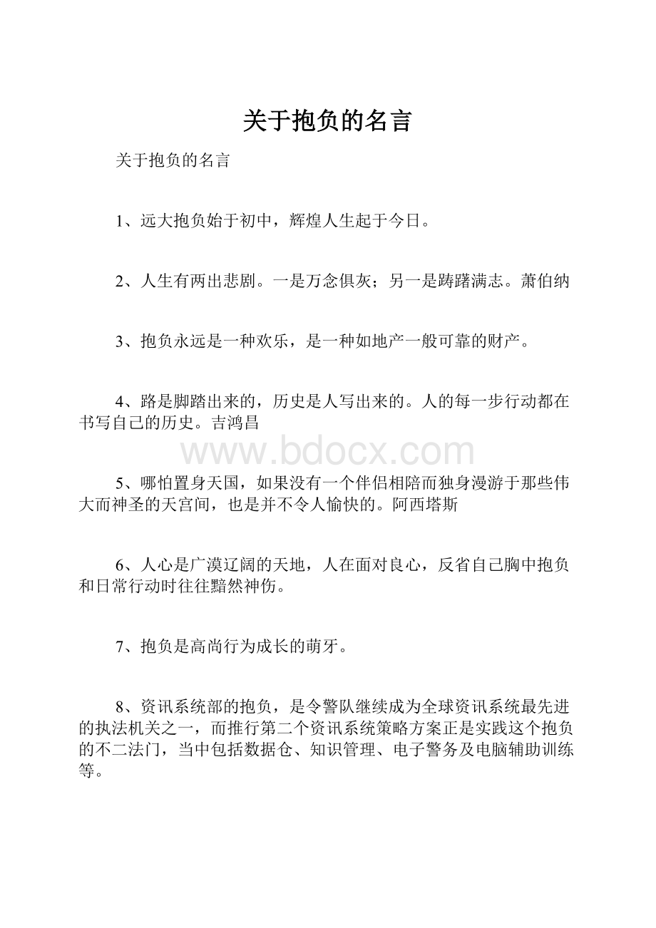 关于抱负的名言.docx