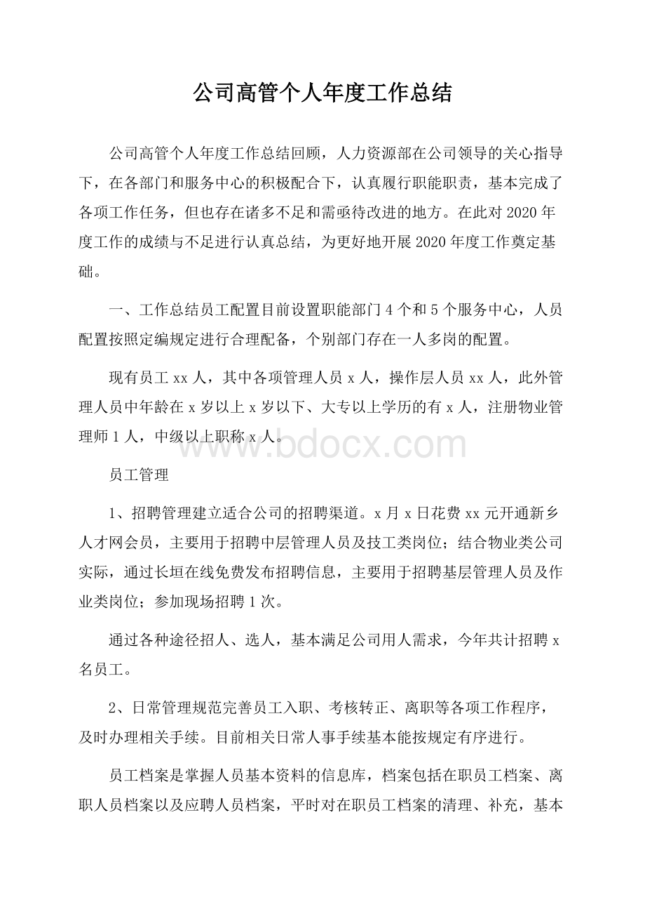 公司高管个人年度工作总结.docx