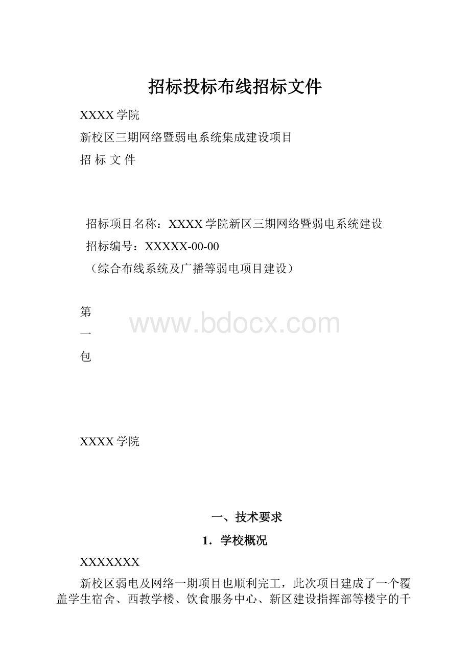 招标投标布线招标文件.docx