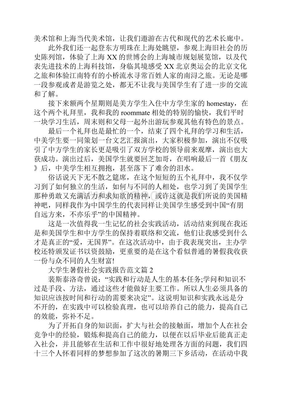 大学生暑假社会实践报告模板范文优质版.docx_第3页