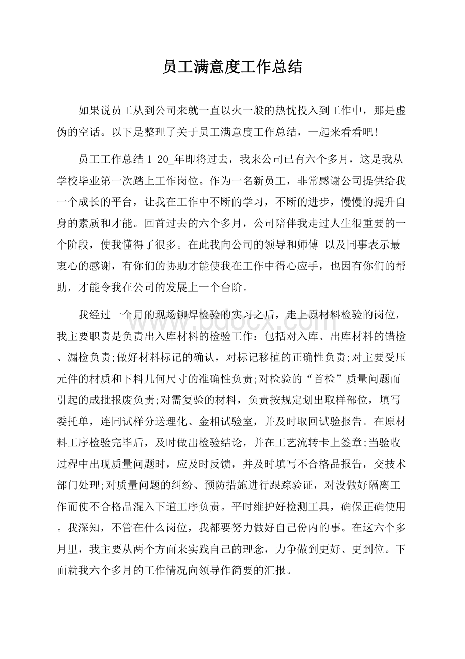 员工满意度工作总结.docx_第1页