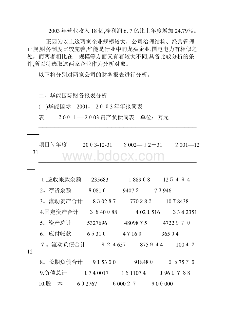 华能国际与国电电力财务报表分析比较报告.docx_第3页