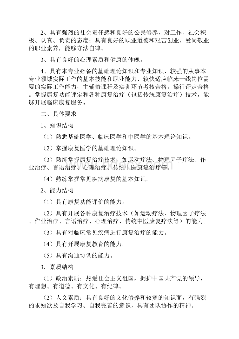 康复治疗技术专业人才培养方案.docx_第2页