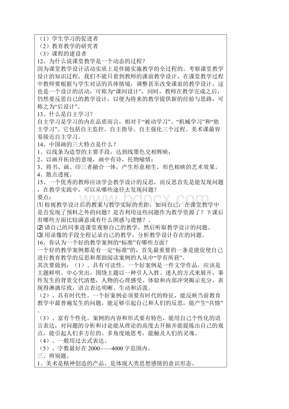 中小学美术教师教学能力水平复习资料 含答案.docx_第3页