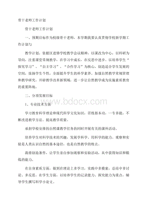 骨干老师工作计划.docx