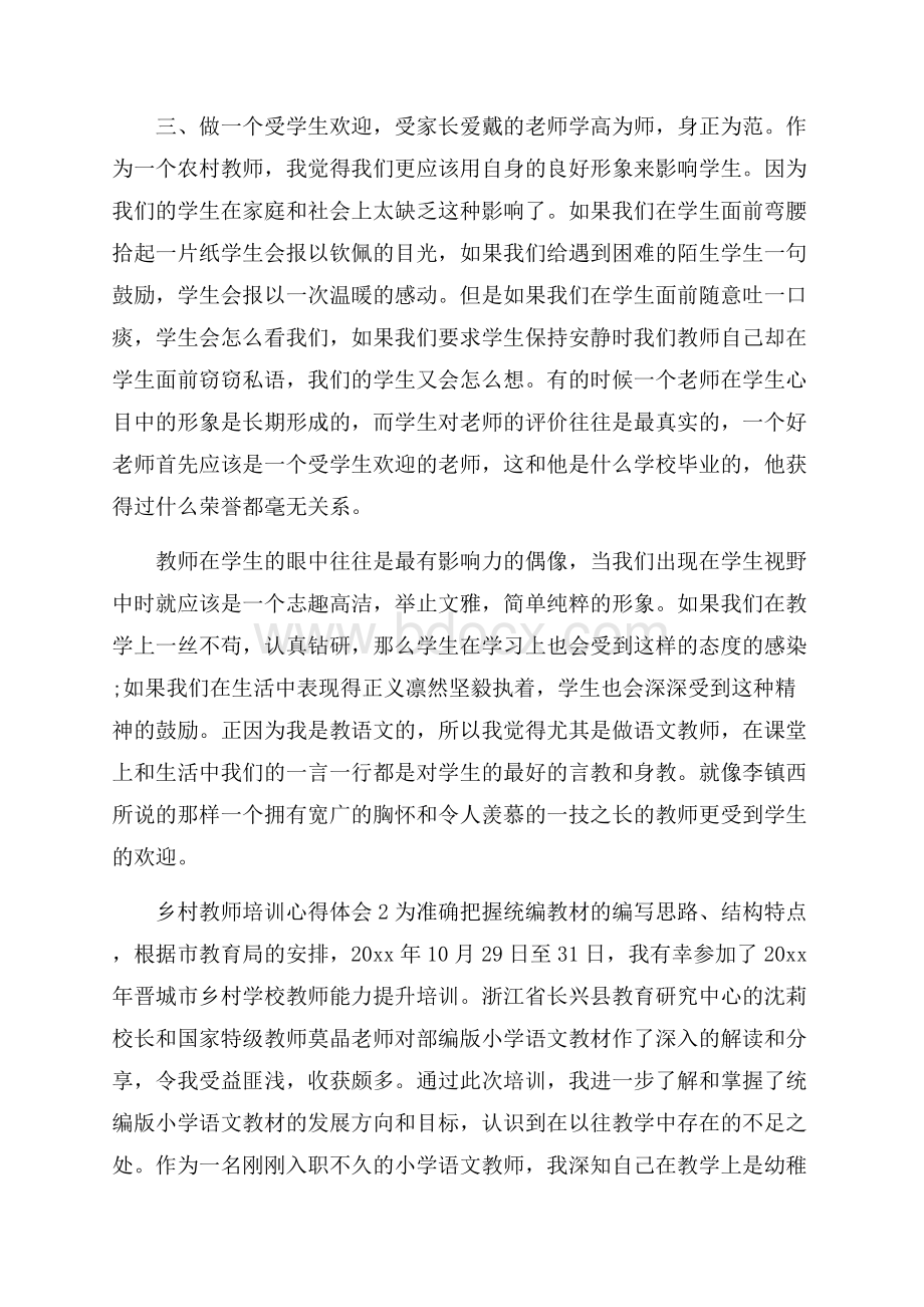 乡村教师培训心得体会(精选5篇).docx_第3页