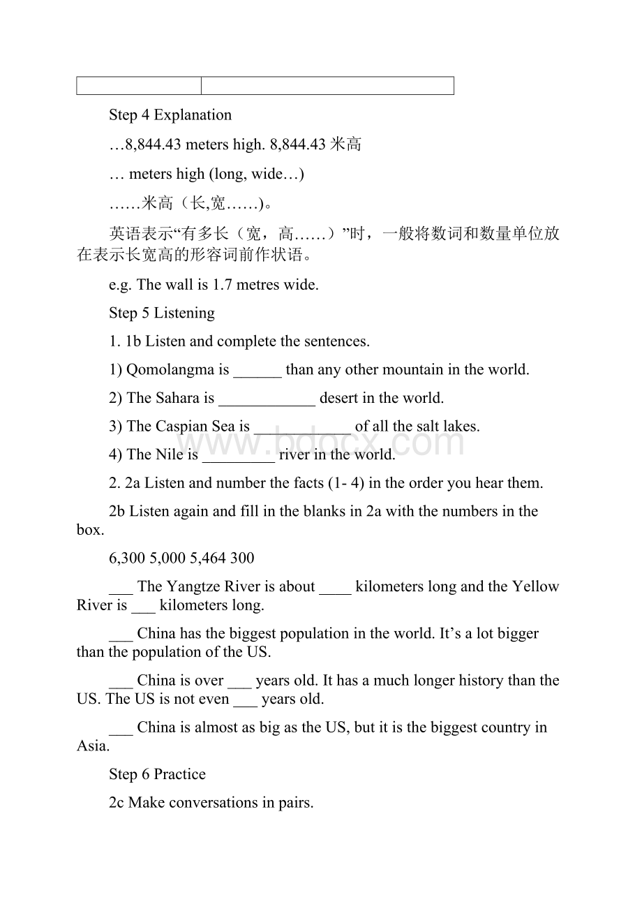 Unit7Whatsthehighestmountainintheworld教案 2.docx_第3页