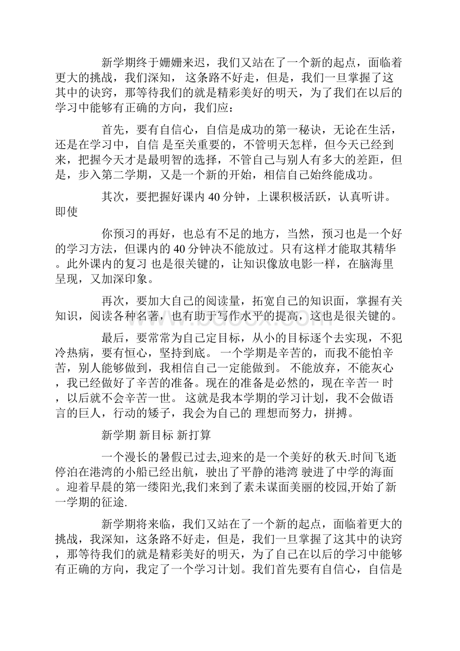 新学期计划和打算.docx_第3页