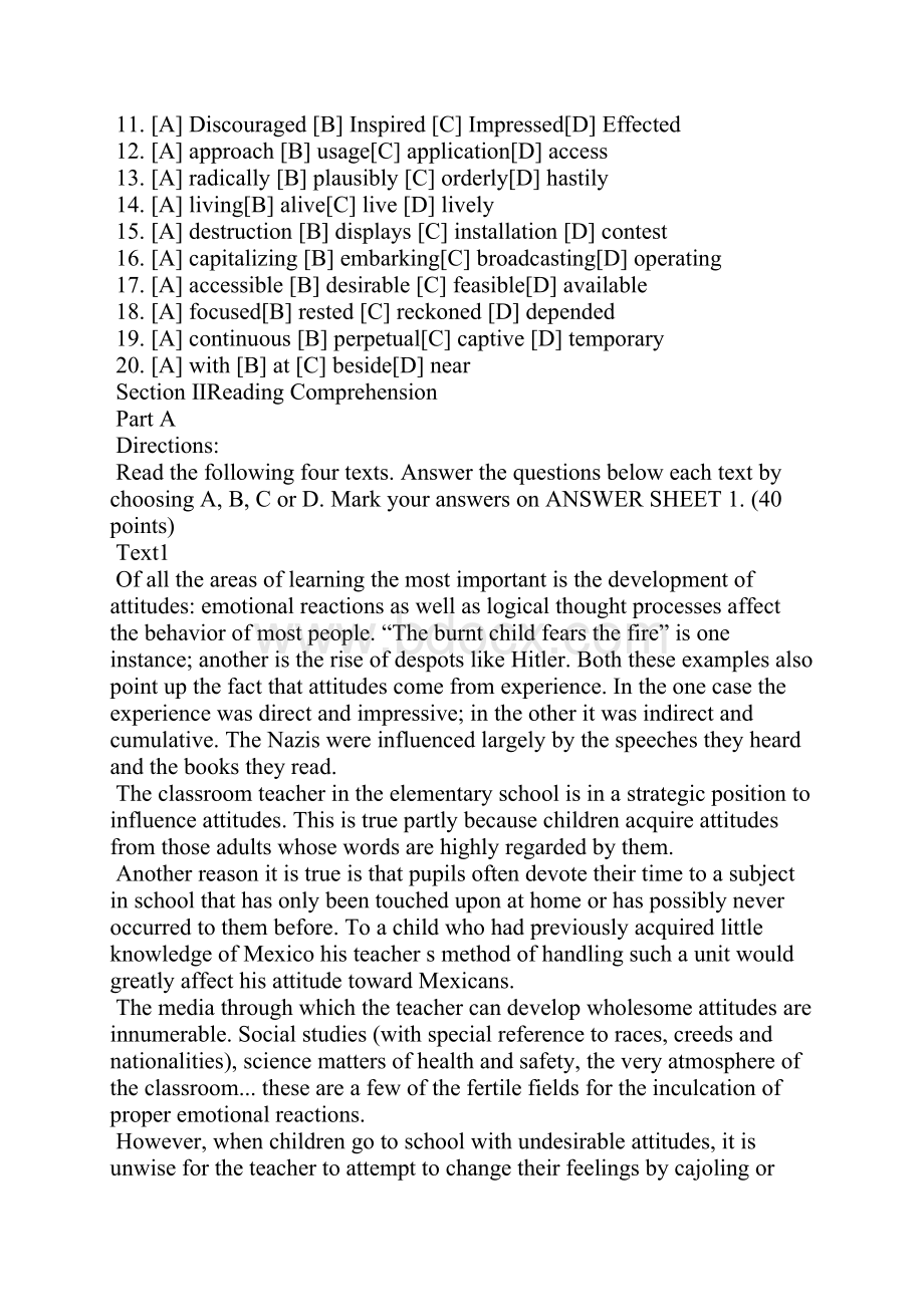 考研《英语一》冲刺模拟试题及答案解析二考研模拟及答案解析.docx_第2页