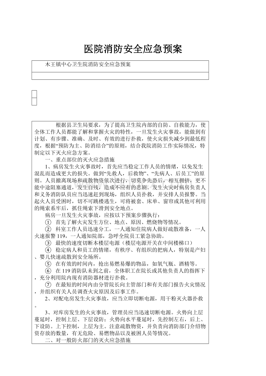 医院消防安全应急预案.docx_第1页