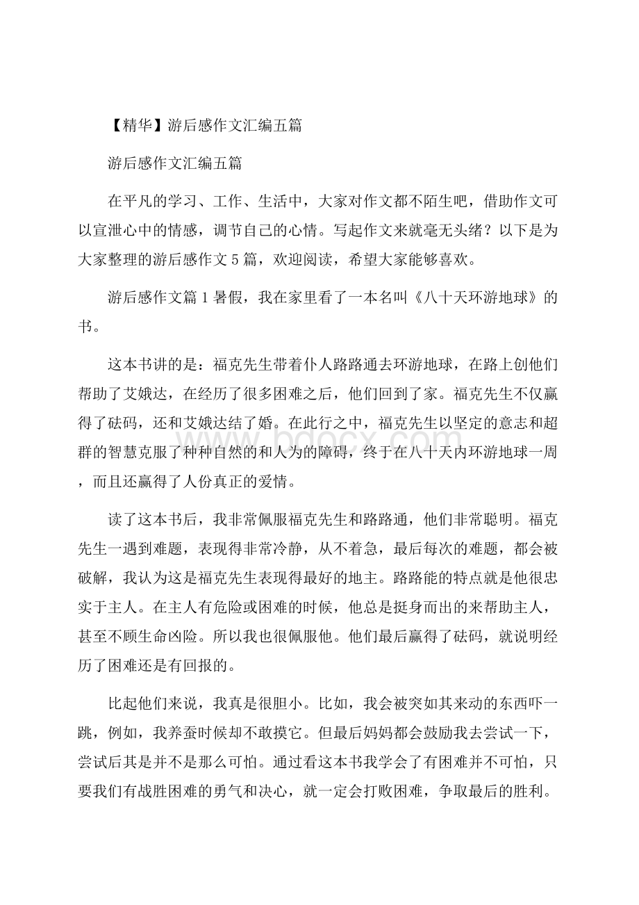 精华游后感作文汇编五篇.docx