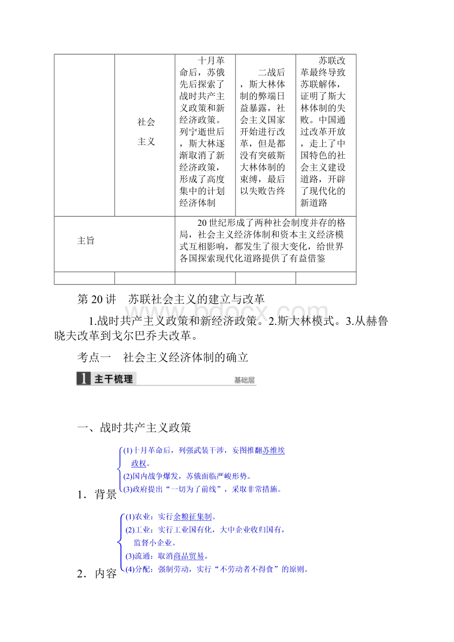 届高三历史岳麓版一轮复习导学案 第八单元 各国经济体制的创新和调整 第20讲.docx_第2页