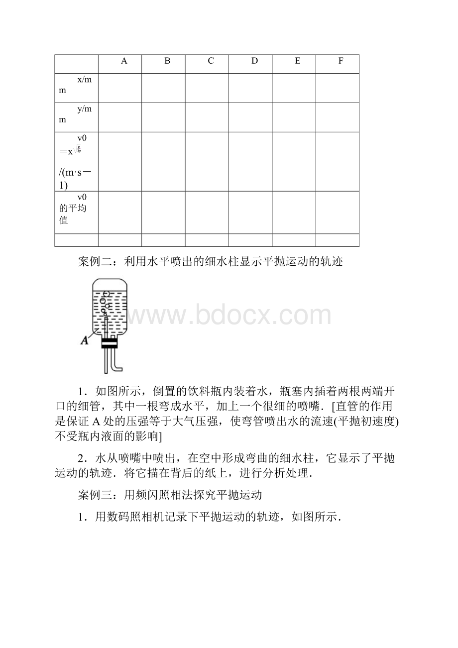 学年物理人教版必修2学案53 实验研究平抛运动 1.docx_第3页