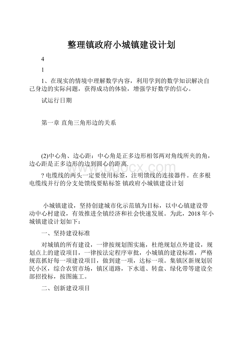 整理镇政府小城镇建设计划.docx