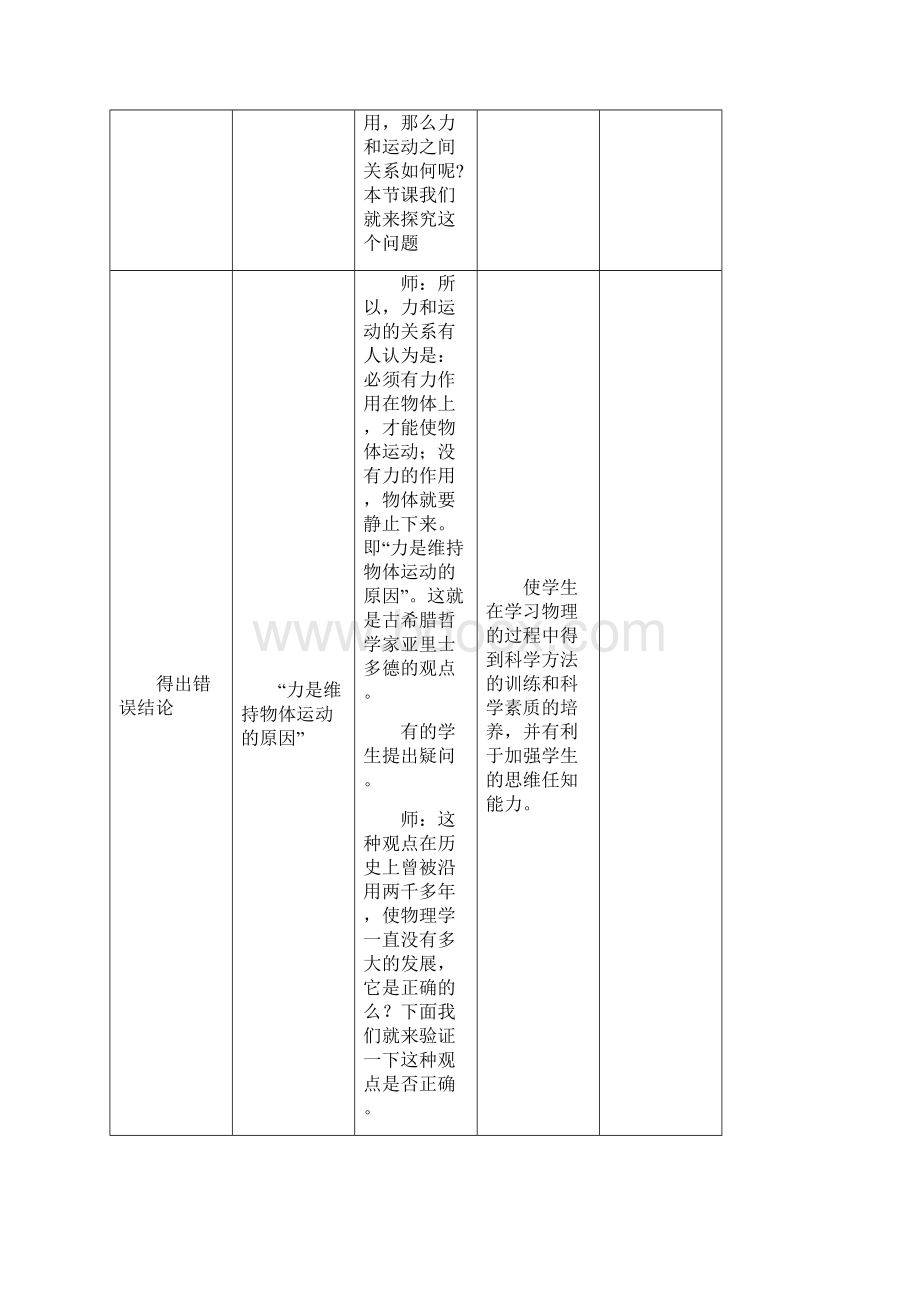 41《伽利略的理想实验与牛顿第一定律》教学设计 1精品doc.docx_第3页