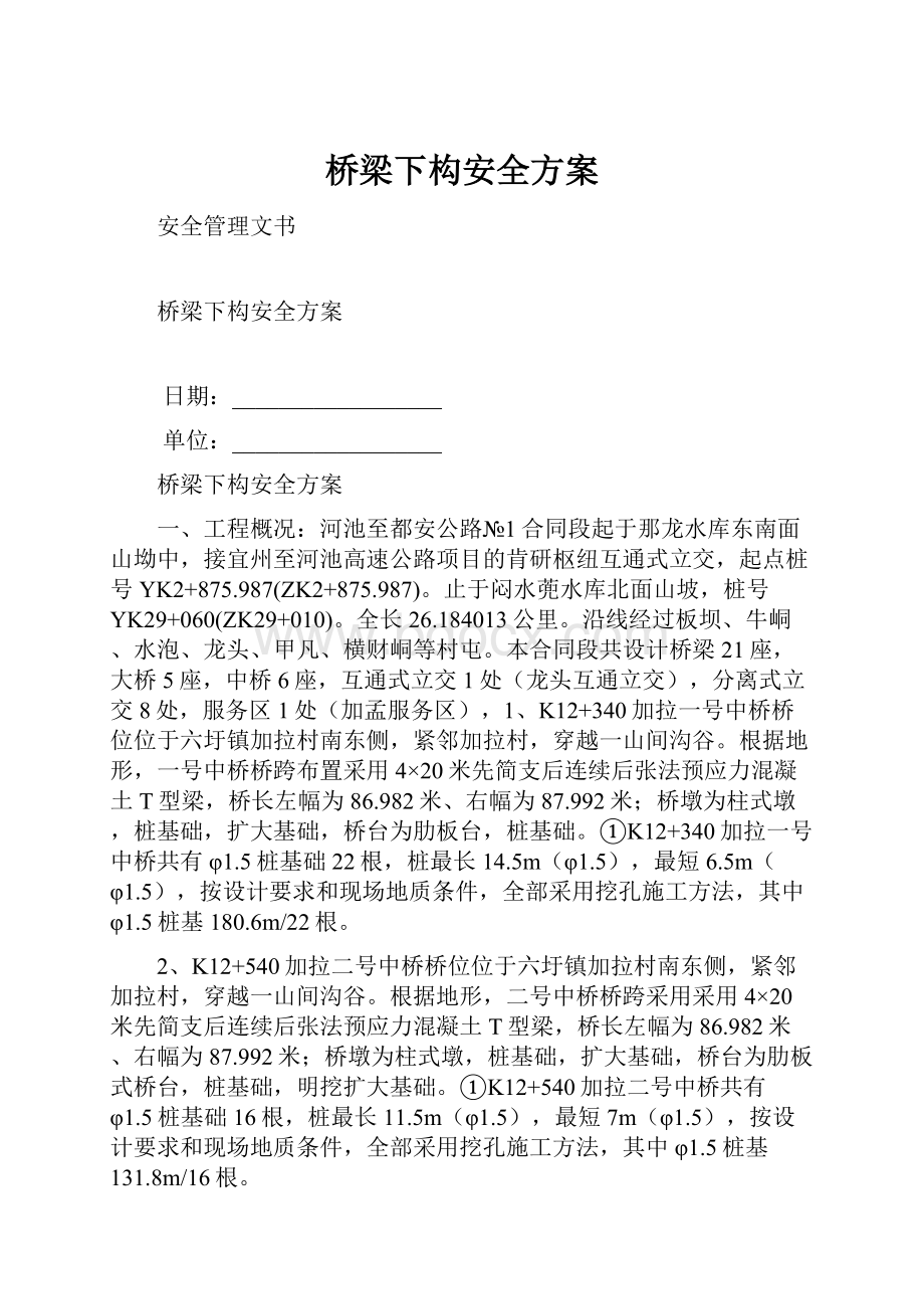 桥梁下构安全方案.docx_第1页