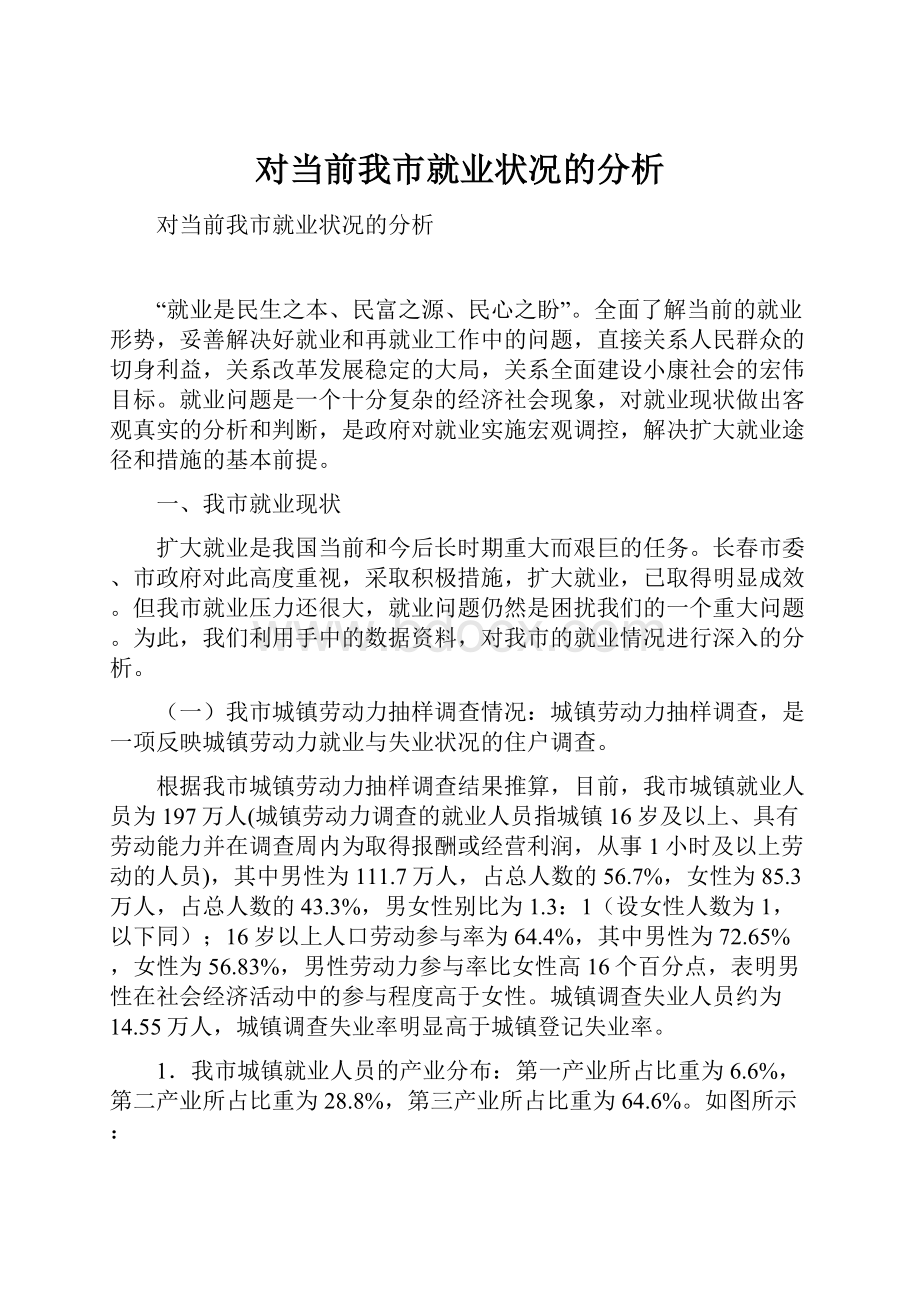 对当前我市就业状况的分析.docx