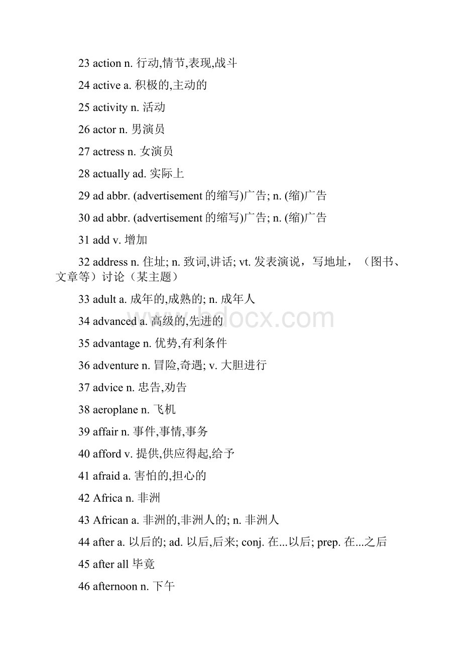 初中英语单词汇总适合打印版.docx_第2页