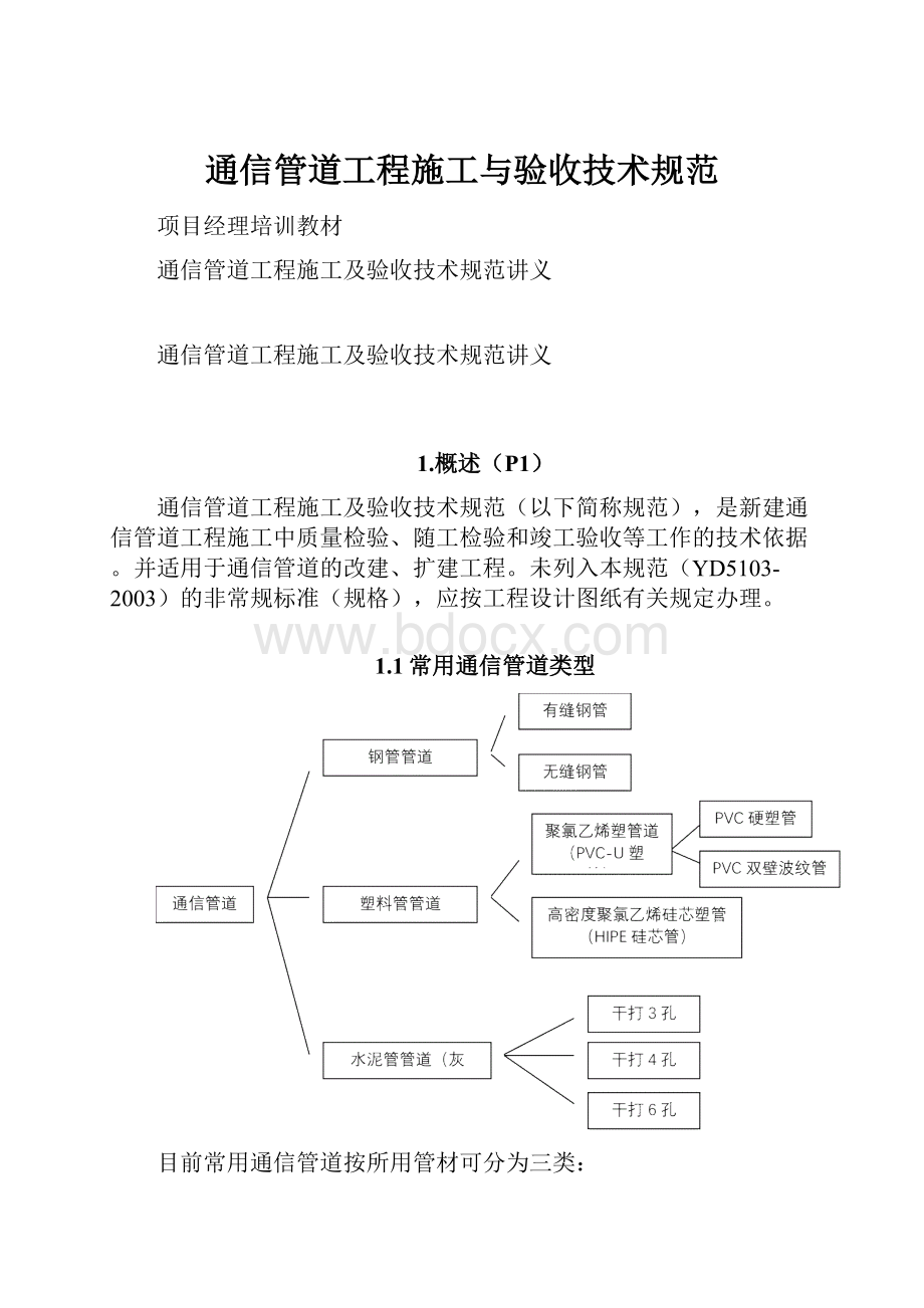 通信管道工程施工与验收技术规范.docx_第1页