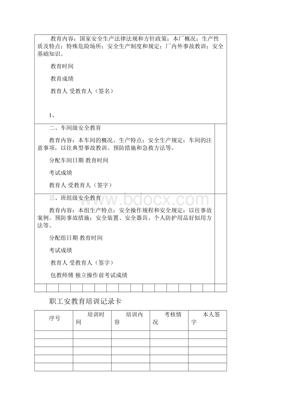 员工安全教育培训档案.docx_第2页