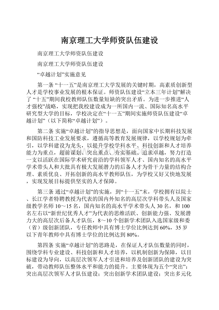 南京理工大学师资队伍建设.docx_第1页