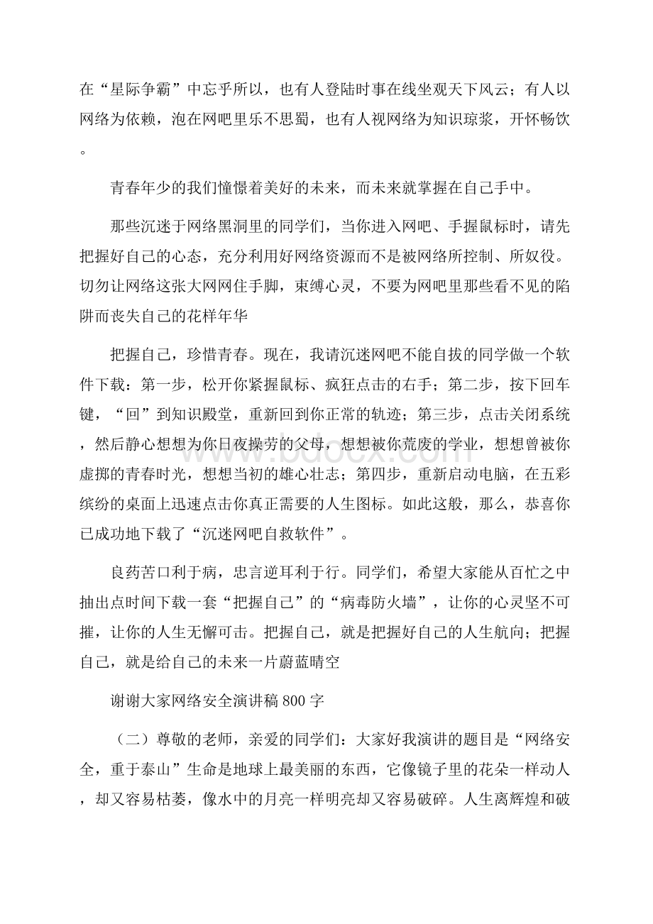 网络安全演讲稿800字.docx_第2页