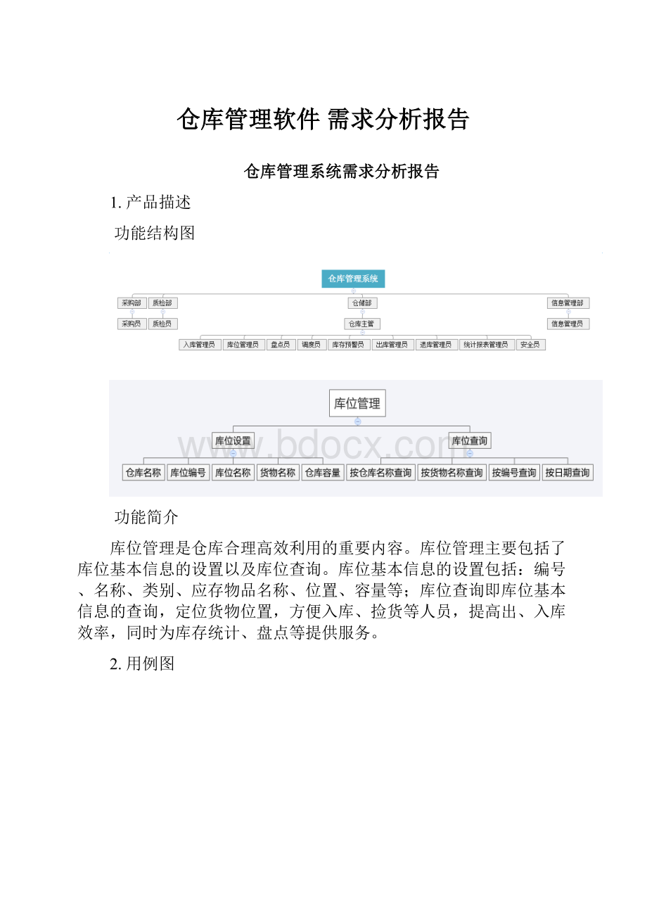 仓库管理软件 需求分析报告.docx_第1页