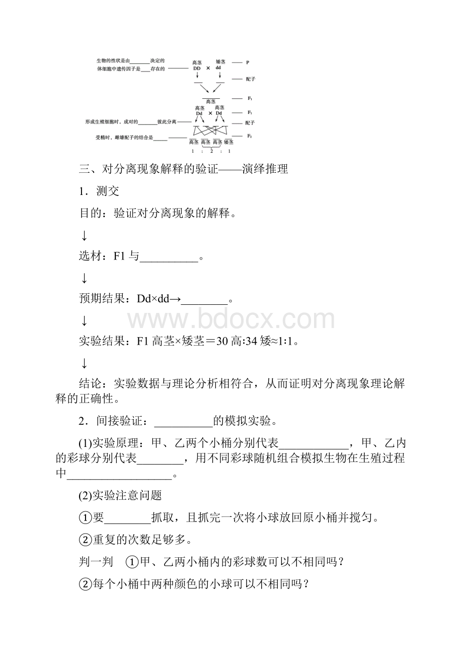 生物人教版高中必修2 遗传与进化人教课标版高中生物必修2第1章 遗传因子的发现 第1节 孟德尔的豌豆杂交.docx_第2页