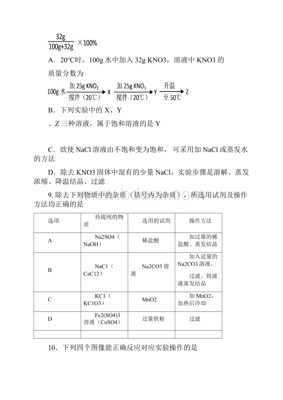 福建省厦门市届九年级化学下第二次模拟试题含答案.docx_第3页