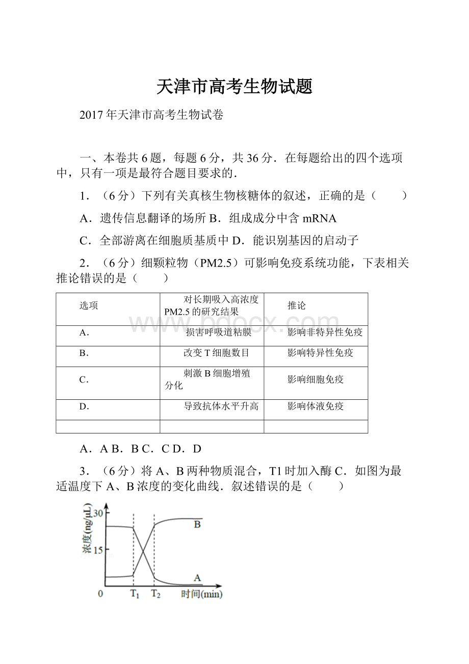 天津市高考生物试题.docx_第1页