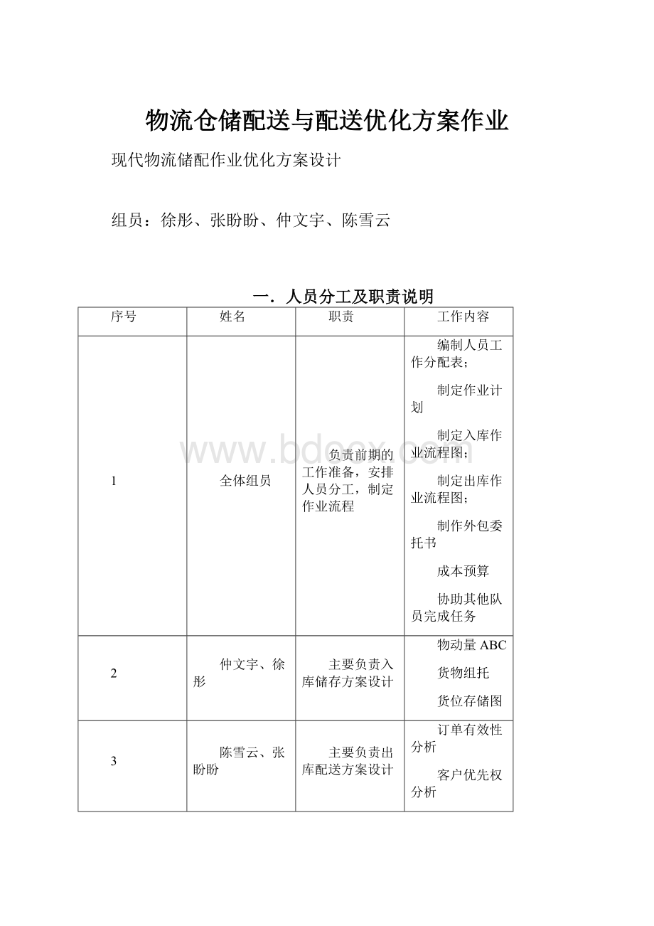 物流仓储配送与配送优化方案作业.docx_第1页