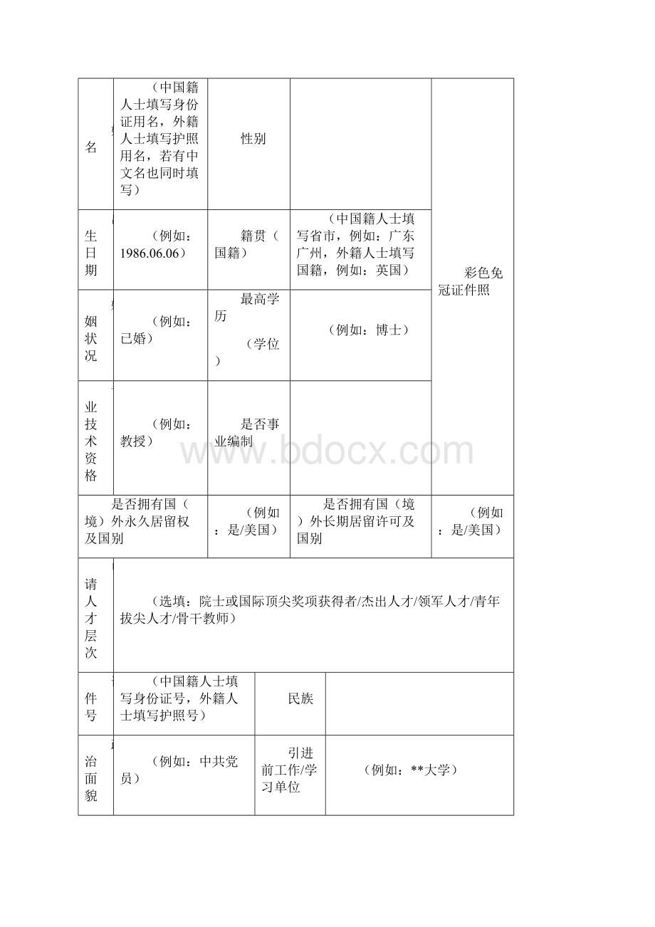 华南师范大学人才引进申报表doc.docx_第3页