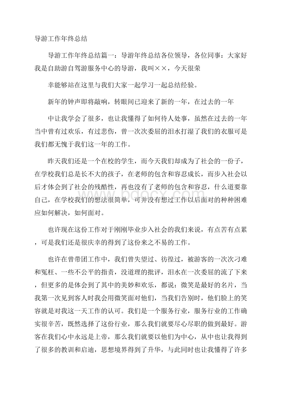 导游工作年终总结.docx