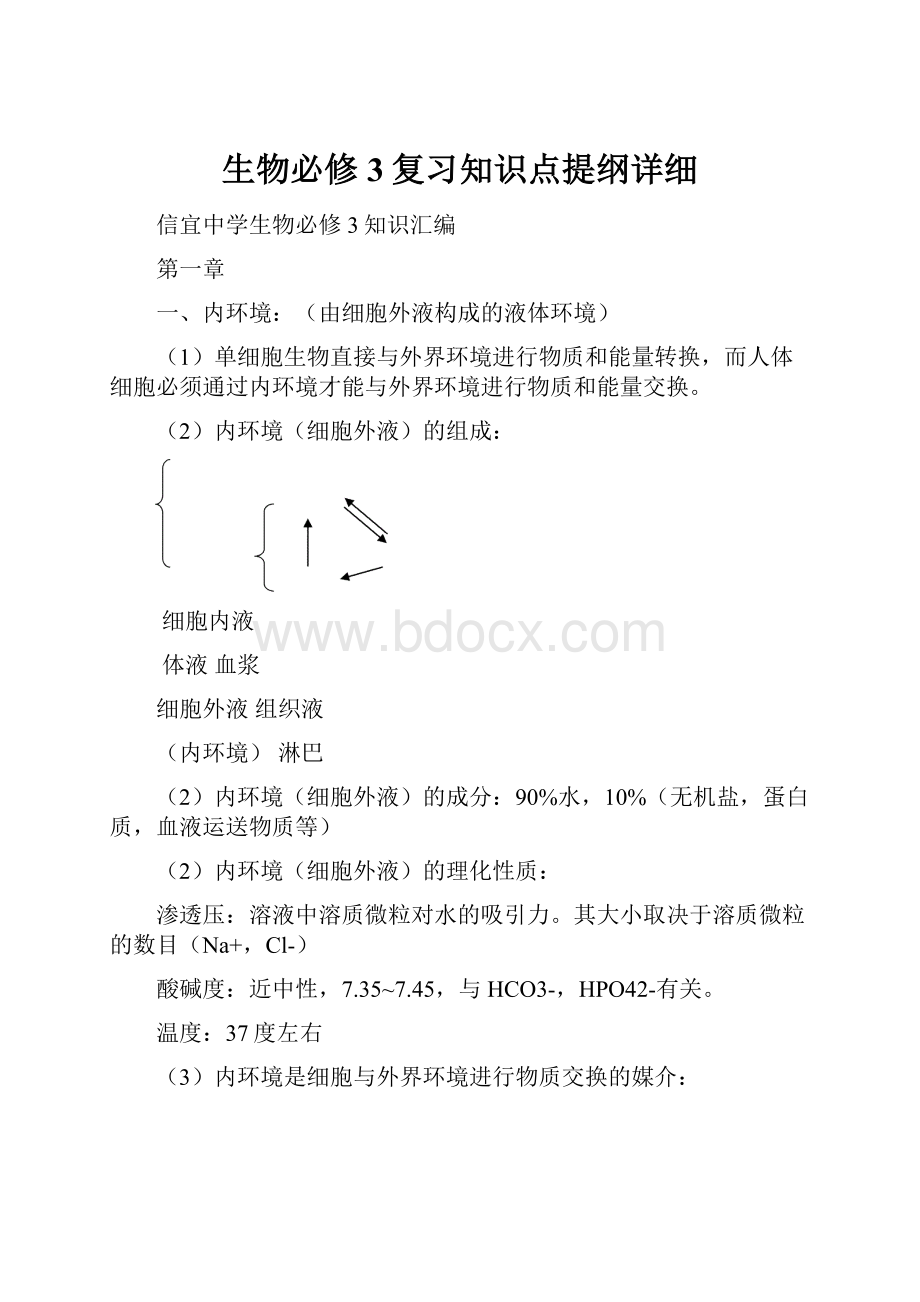 生物必修3复习知识点提纲详细.docx