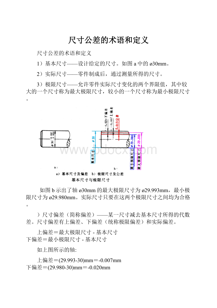 尺寸公差的术语和定义.docx_第1页