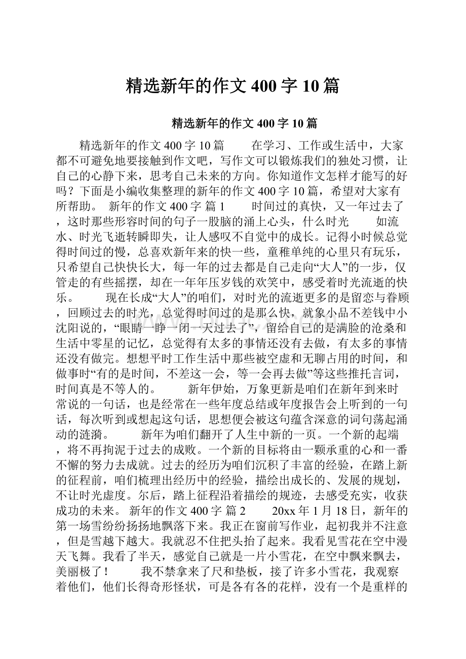 精选新年的作文400字10篇.docx