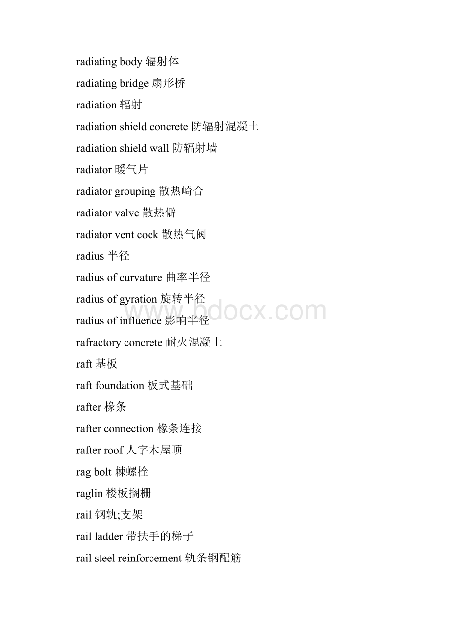 建筑专业英语词汇R.docx_第2页